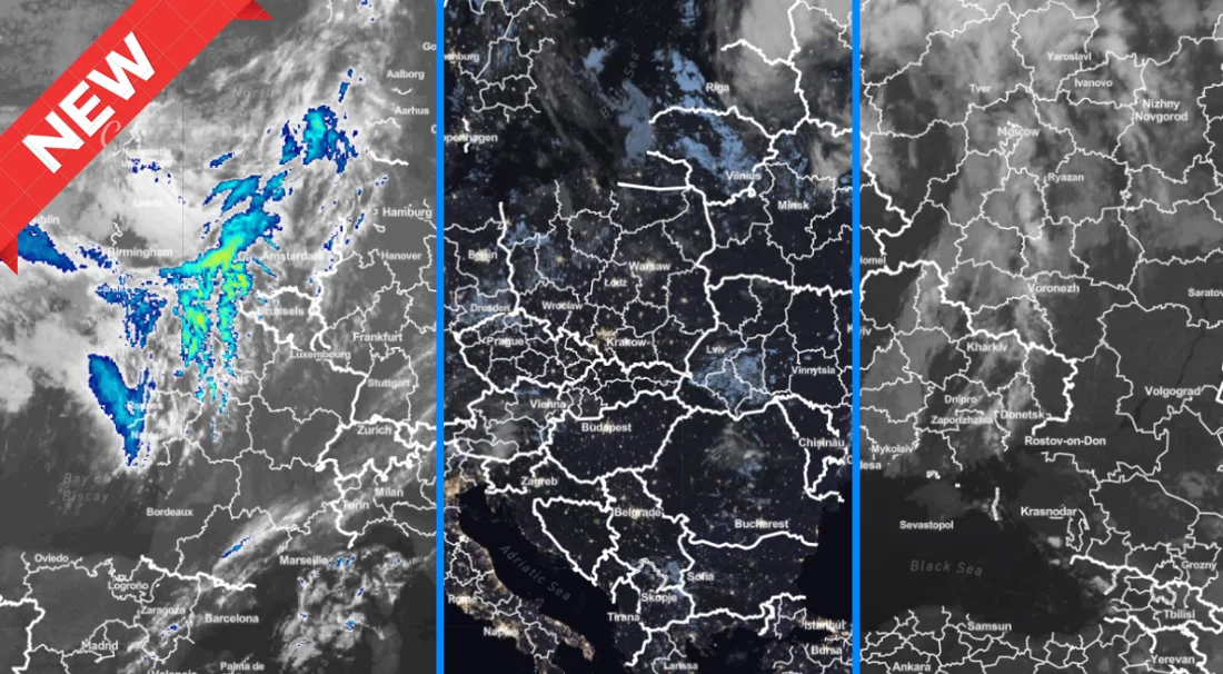 Die drei Satelliten-Ansichten nebeneinander